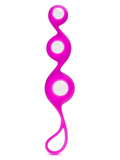 Triple boules de Geisha rose verre et silicone 