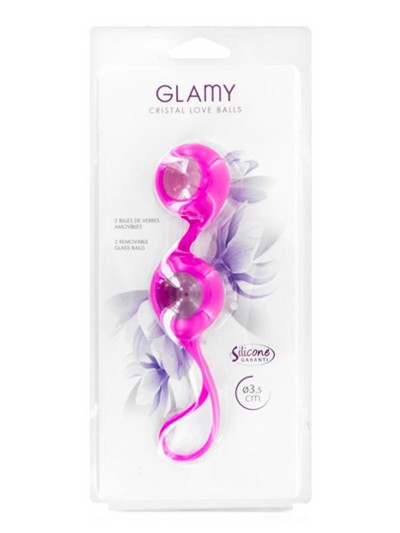 Boules de Geisha rose verre et silicone 