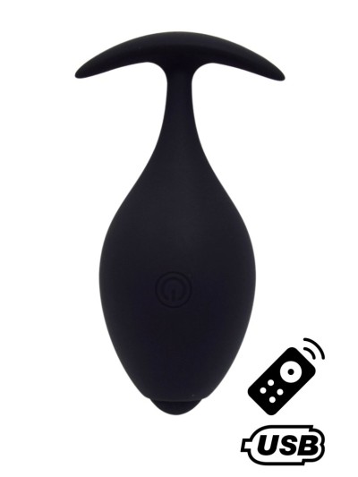 BABA, Plug vibrant anal noir USB, avec télécommande 