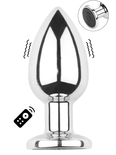 Plug vibrant acier inoxydable anal taille M avec télécommande, USB BOOTY 