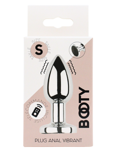 Plug vibrant acier inoxydable anal taille S avec télécommande, USB BOOTY 