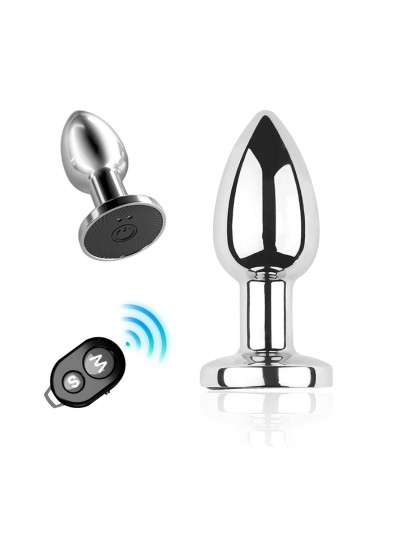 Plug vibrant acier inoxydable anal taille S avec télécommande, USB BOOTY 