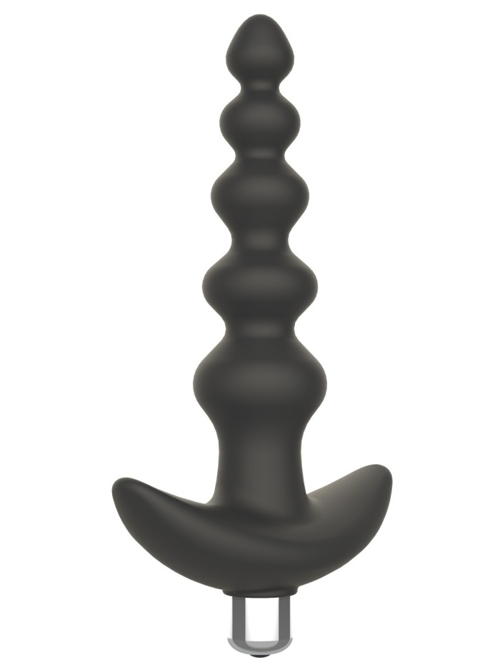 Plug anal vibrant noir en silicone 