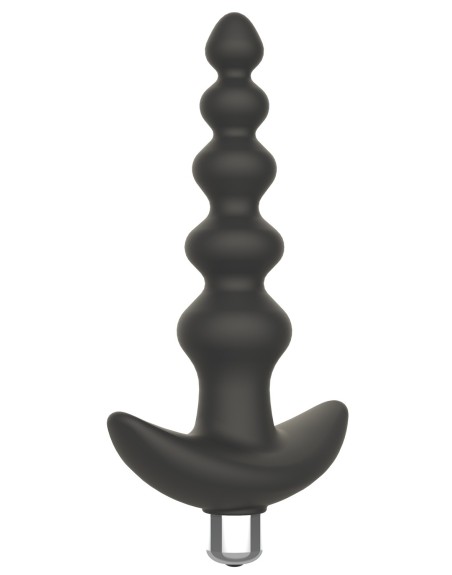 Plug anal vibrant noir en silicone 