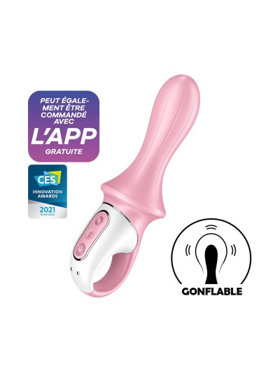 Vibromasseur anal gonflant connecté rose USB Air Pump Booty 5 Satisfyer 