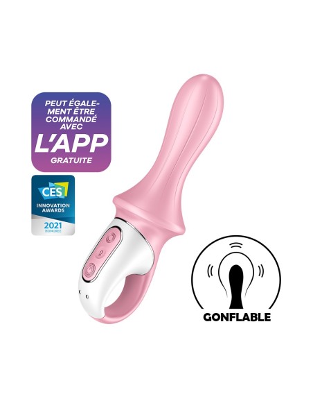 Vibromasseur anal gonflant connecté rose USB Air Pump Booty 5 Satisfyer 