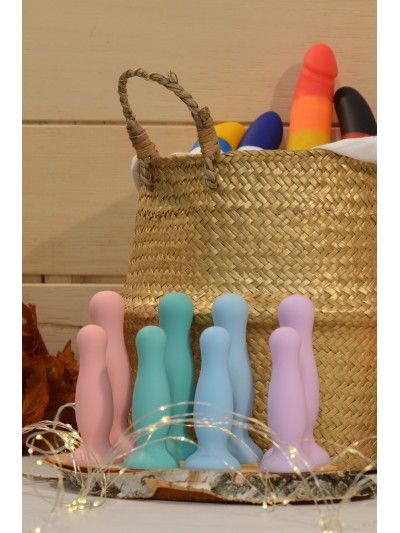 Plug anal ventouse rose pastel taille M 