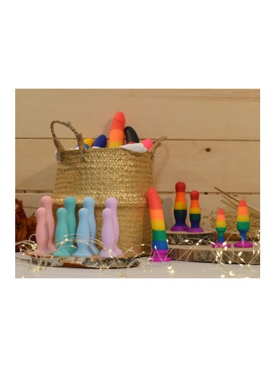 Plug anal ventouse violet pastel taille M 