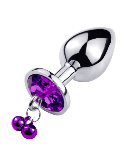 Plug bijou aluminium violet avec clochettes Taille S JINGLE 