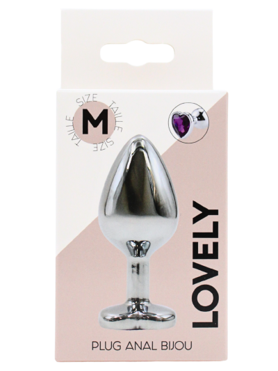 Plug bijou en aluminium bijou coeur violet Medium LOVELY 