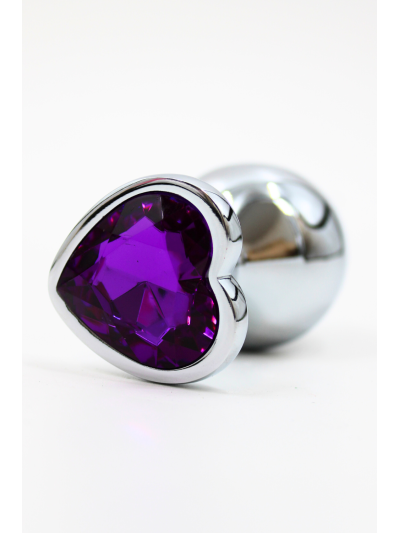 Plug bijou en aluminium bijou coeur violet Medium LOVELY 