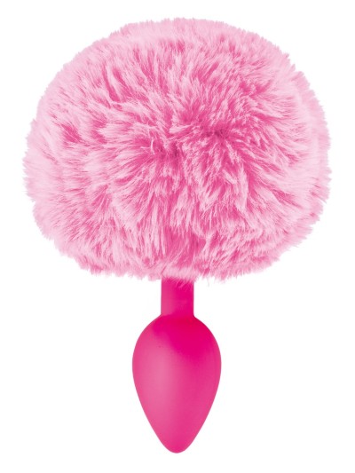 Plug anal pompon rose 