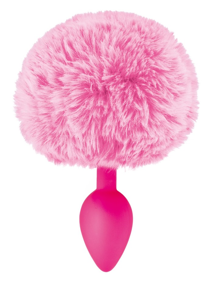 Plug anal pompon rose 