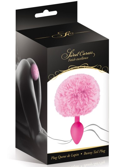 Plug anal pompon rose 