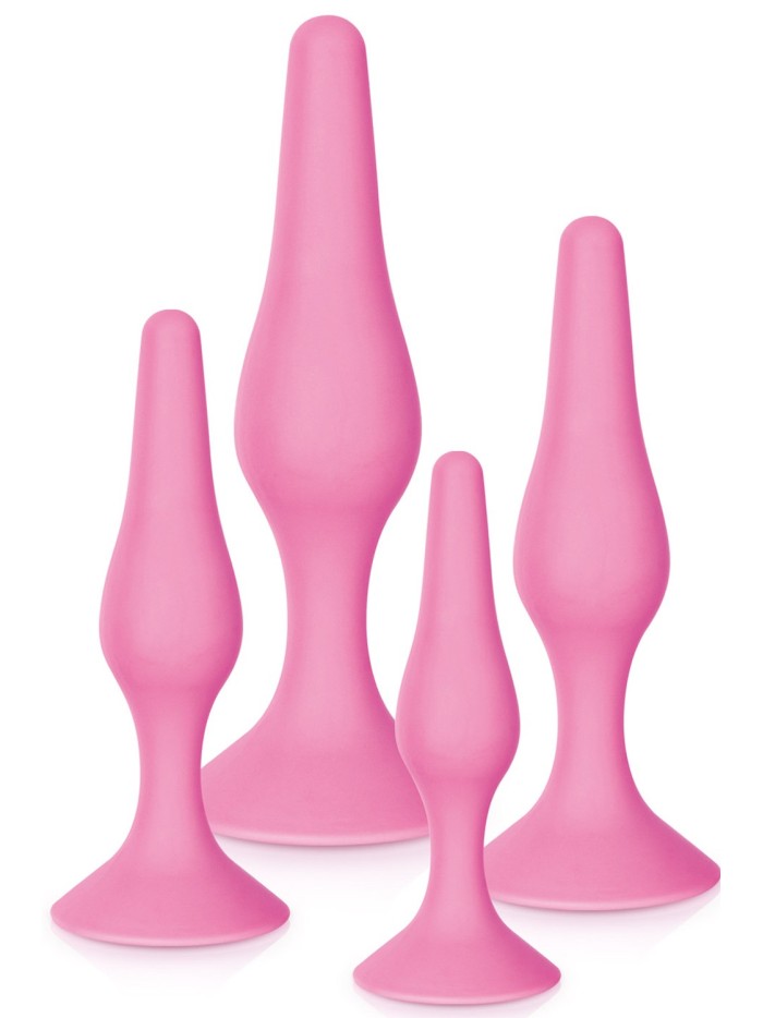 Coffret 4 plugs plaisir anal roses 