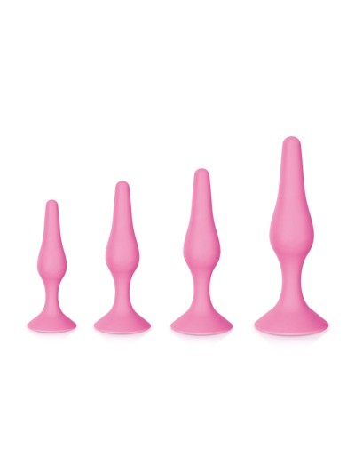 Coffret 4 plugs plaisir anal roses 
