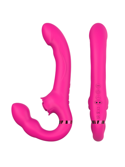 Vibromasseur ROSEA Strap-on Triple Action Télécommandé 