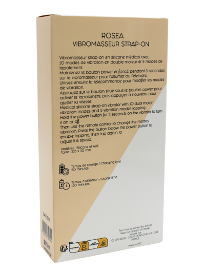 Vibromasseur ROSEA Strap-on Triple Action Télécommandé 