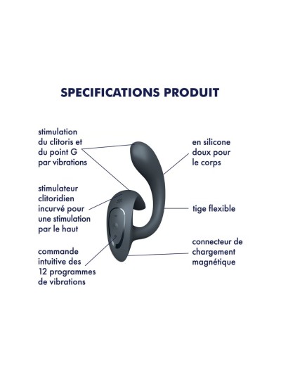 Vibromasseur Rabbit gris G For Goddess 1 Satisfyer 