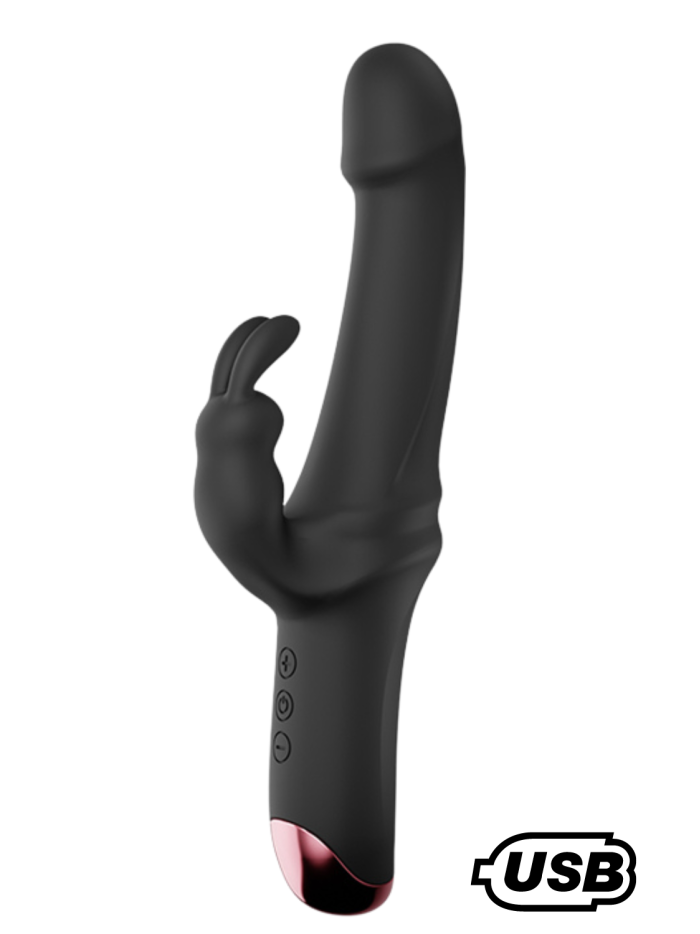 PLAYER, Vibromasseur Rabbit USB, silicone médical doux et lisse, doté de 10 modes de vibration 
