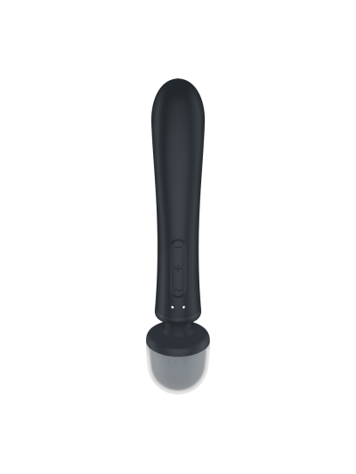 2 en 1 Vibromasseur rabbit et wand noir USB Triple Lover Satisfyer 