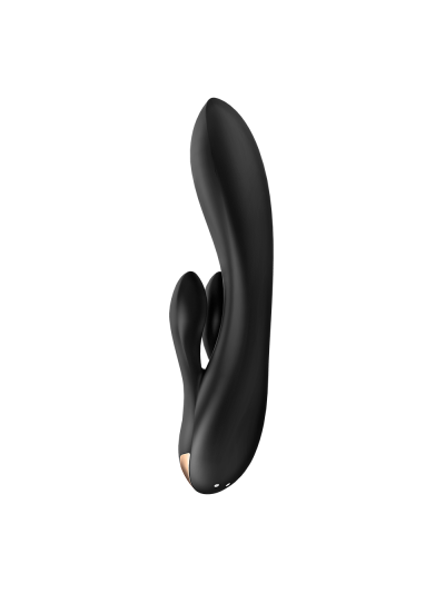 Vibromasseur rabbit noir double stimulation clitoris Double Flex Satisfyer 