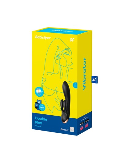 Vibromasseur rabbit noir double stimulation clitoris Double Flex Satisfyer 