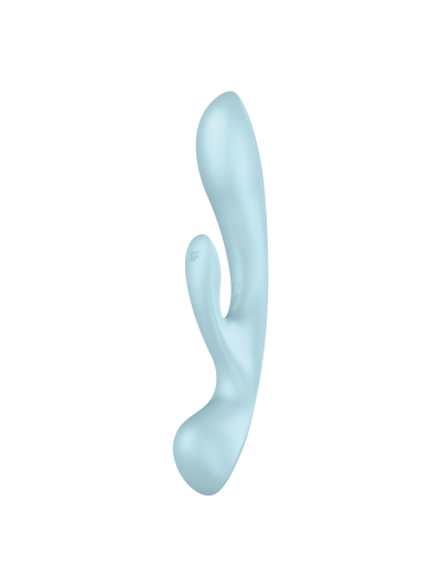 2 en 1 Rabbit point G avec stimulateur de clitoris et Wand Bleu USB Triple Oh Satisfyer 