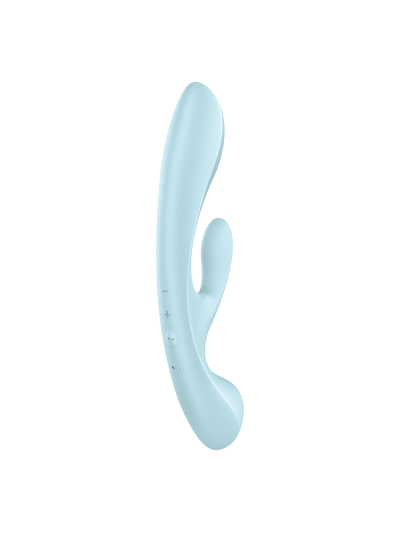 2 en 1 Rabbit point G avec stimulateur de clitoris et Wand Bleu USB Triple Oh Satisfyer 