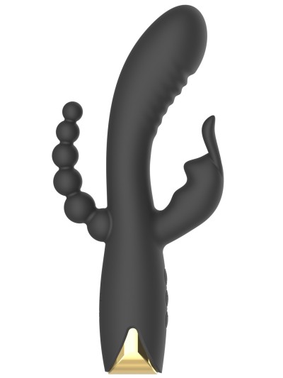 Vibromasseur triple stimulation très puissant noir USB 