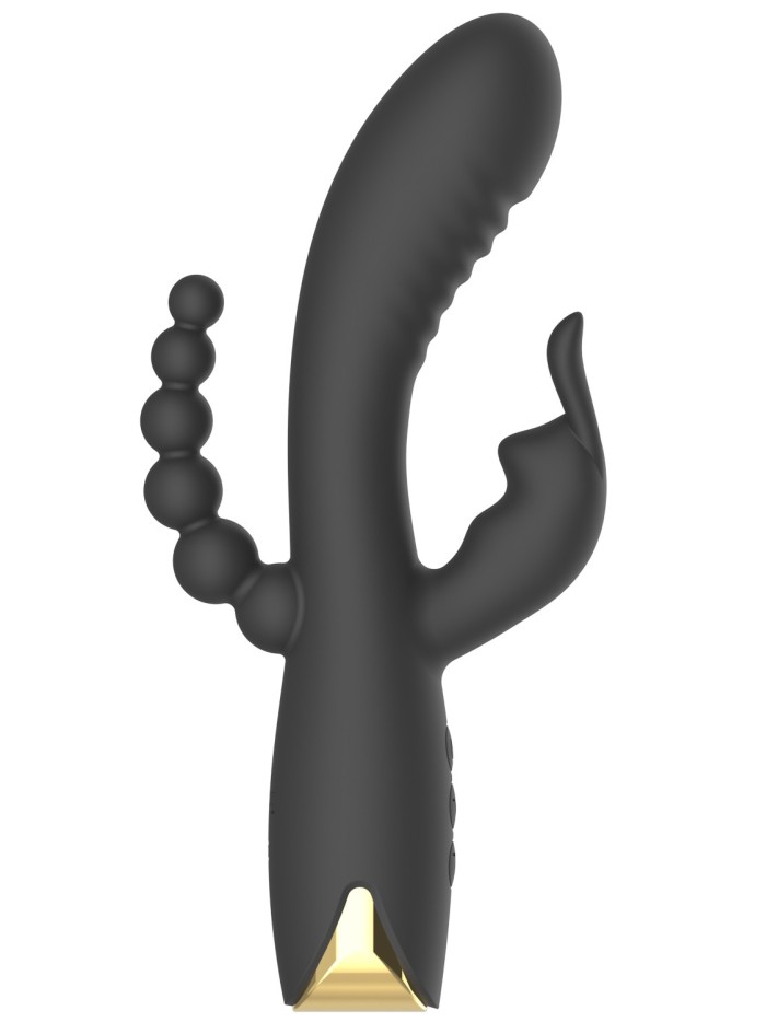 Vibromasseur triple stimulation très puissant noir USB 