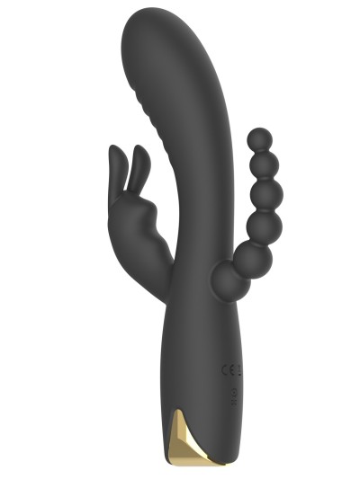 Vibromasseur triple stimulation très puissant noir USB 
