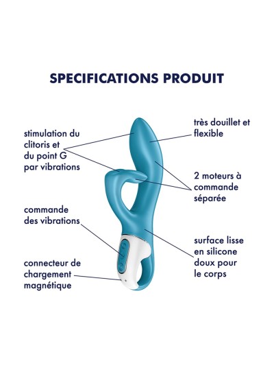 Vibromasseur rabbit bleu USB Embrace Me Satisfyer 