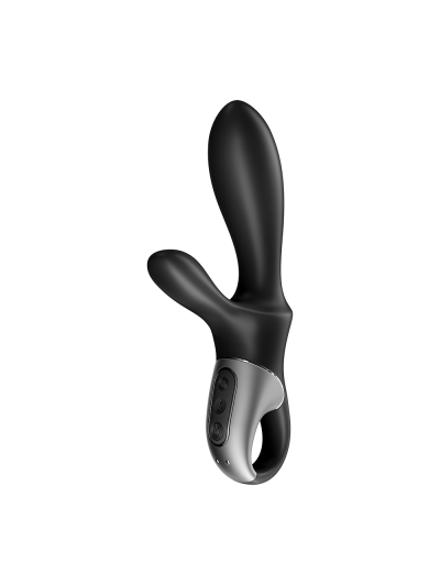 Vibromasseur rabbit noir USB, chauffant et connecté Heat Climax  Satisfyer 