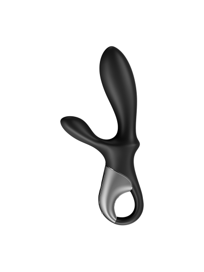 Vibromasseur rabbit noir USB, chauffant et connecté Heat Climax  Satisfyer 