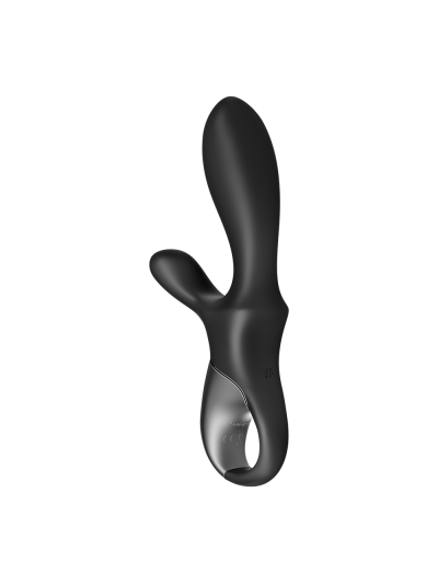 Vibromasseur rabbit noir USB, chauffant et connecté Heat Climax  Satisfyer 