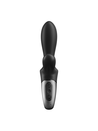Vibromasseur rabbit noir USB, chauffant et connecté Heat Climax  Satisfyer 