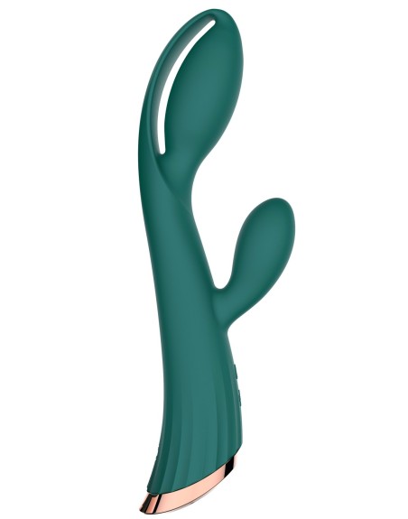 Vibromasseur vert avec stimulateur de clitoris LRIS USB 