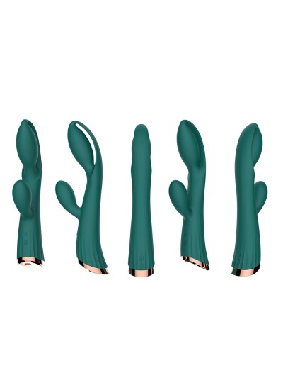 Vibromasseur vert avec stimulateur de clitoris LRIS USB 