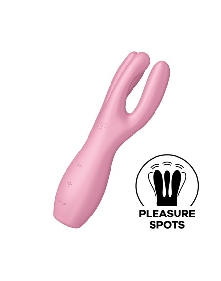 Vibromasseur point G avec stimulateur de clitoris USB rose Threesome 3 Satisfyer 