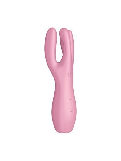 Vibromasseur point G avec stimulateur de clitoris USB rose Threesome 3 Satisfyer 