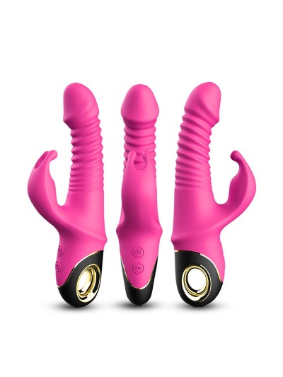 Vibromasseur rose Rabbit Va et Vient avec rotation 