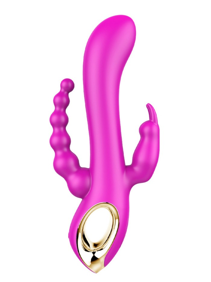 Vibromasseur Rabbit  rose  avec chapelet vibrant 