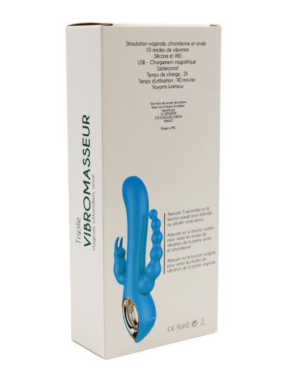 Vibromasseur Rabbit  rose  avec chapelet vibrant 