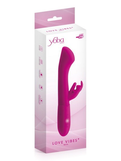 Vibromasseur rabbit Bella rose USB large tête point G 10 programmes 