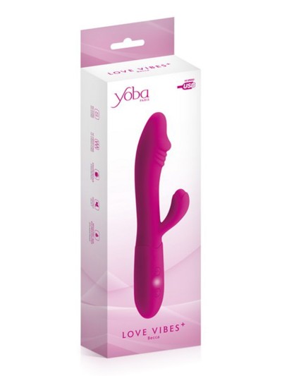 Vibromasseur rabbit Becca rose USB avec gland stimulant 10 programmes 