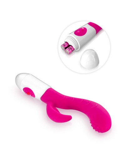 Vibromasseur rabbit stries et picots 