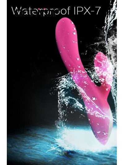 Vibromasseur rabbit rose ergot à picots 10 programmes USB 