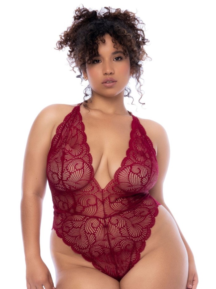 Body grande taille couleur framboise 