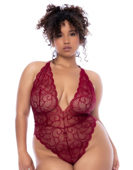 Body grande taille couleur framboise 
